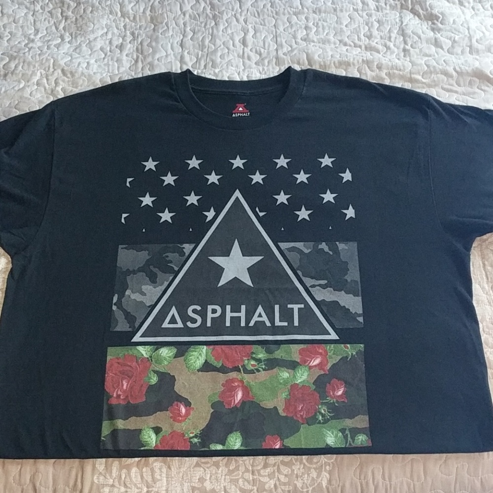 Mens XL Asphalt flower/stars